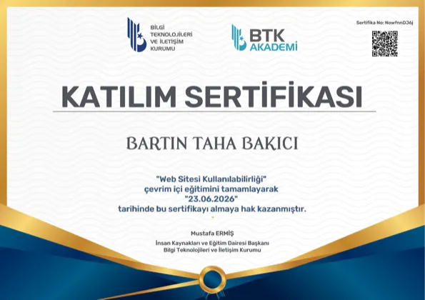 Web Sitesi Kullanılabilirliği Sertifikası